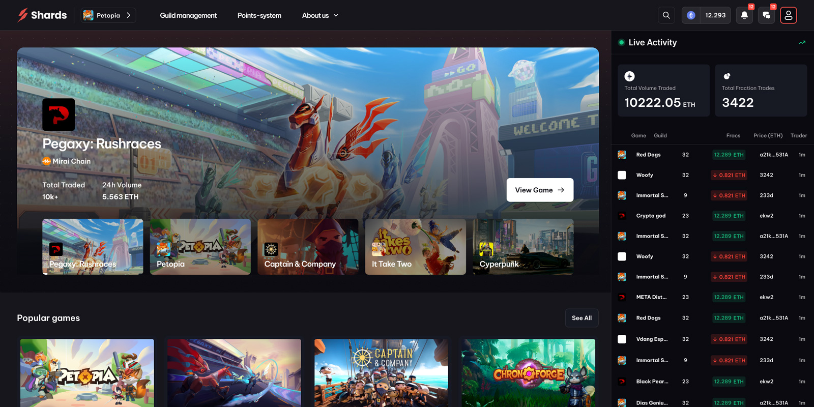 Shards - The first web3 guild trading platform